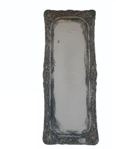 Rectangle Carved Mango Wood Mirror Frame, Size : 60x30 Inch