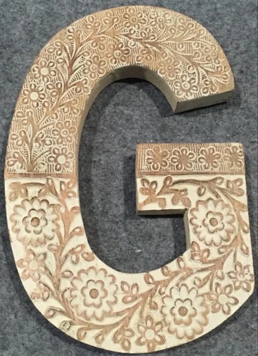 Brown Mango Wood G Alphabet, Size : Standard