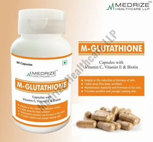M-GLUTATHIONE Glutathione Capsules, for Clinical, Packaging Type : Bottle