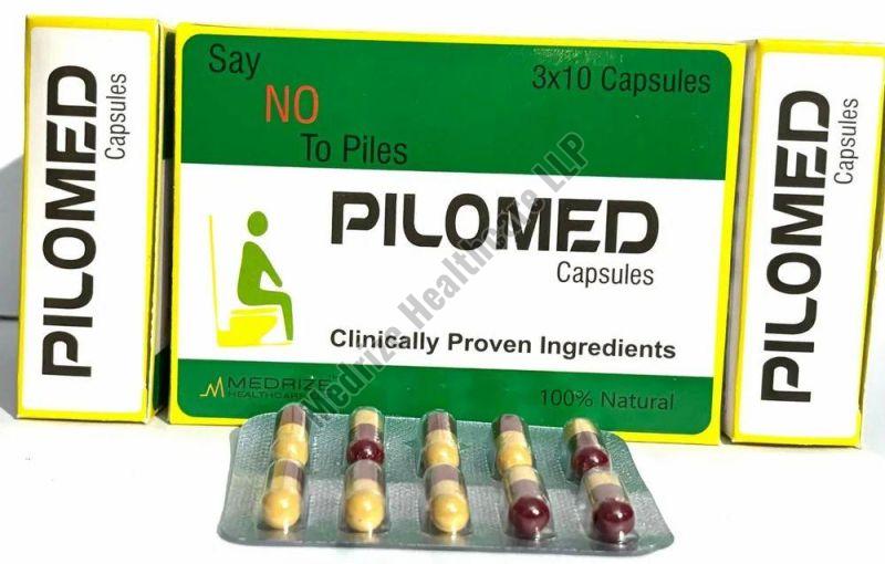 Herbal Pilomed Capsules, for Bloody Piles, Packaging Type : Strip