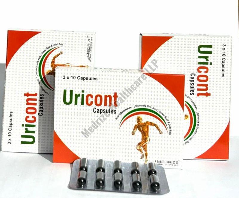 Herbal Uricont Capsules, for Clinical, Packaging Type : Box