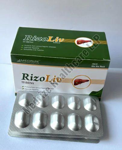 RizoLiv Rizo Liv Liver Tablet, Packaging Size : 10x10