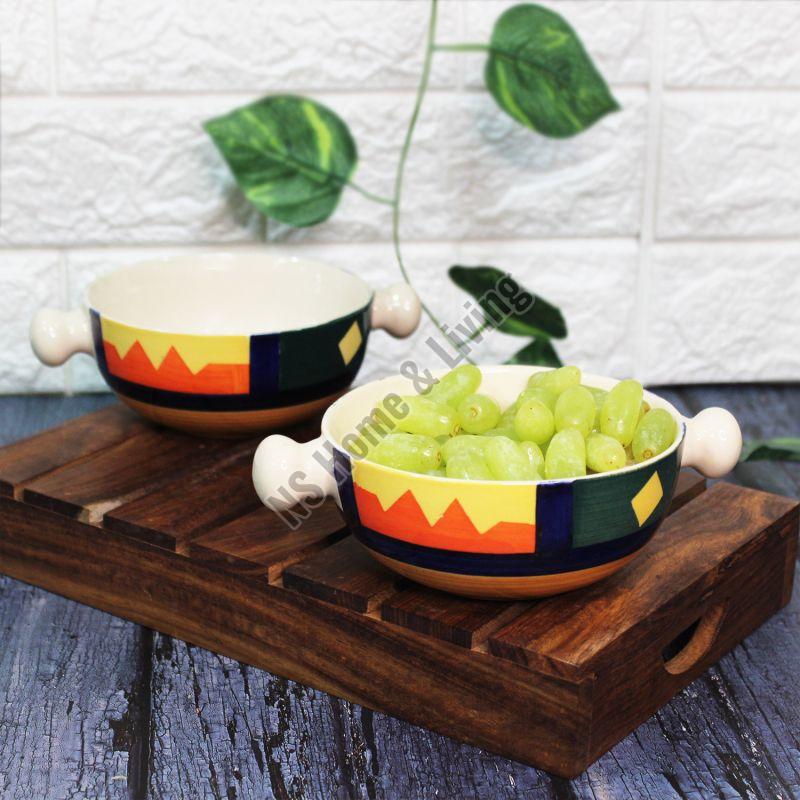 Boho Fiesta Hand Painted Ceramic Snack Bowl