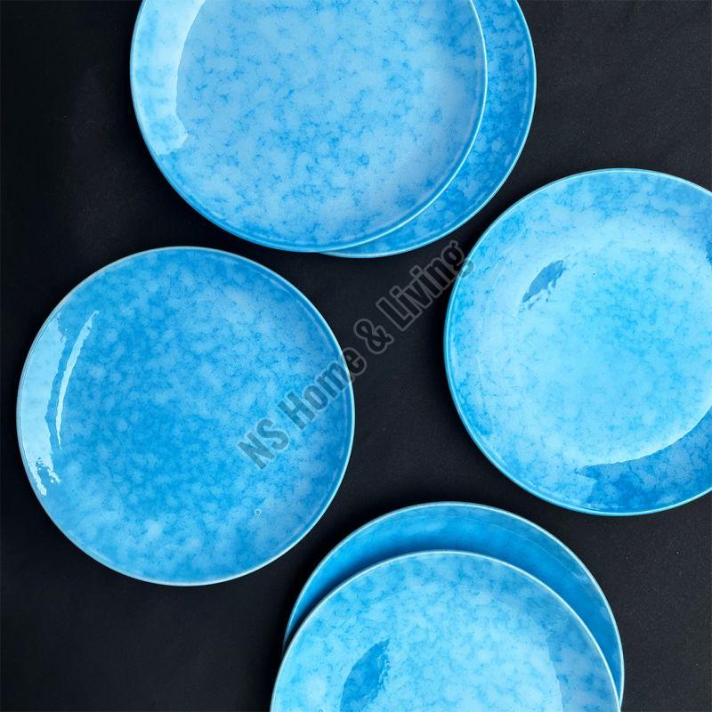 Sky Blue Neelam Handcrafted Ceramic Dinner Plates Set