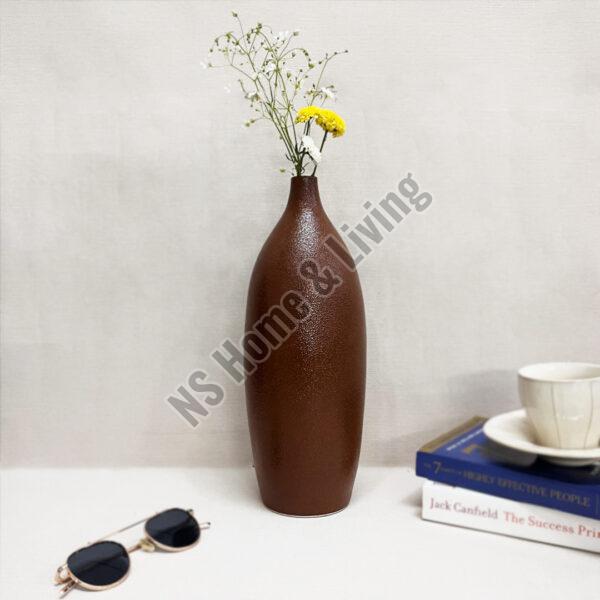 Rustic Brown Long Bud Flower Vase, for Decoration, Packaging Type : Carton Box