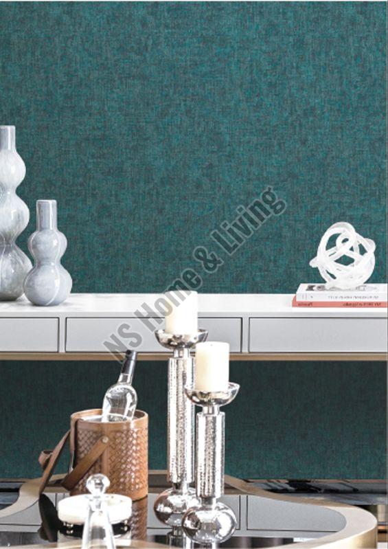 PVC Teal Green Solid Wallpaper, for Decoration, Style : Modern