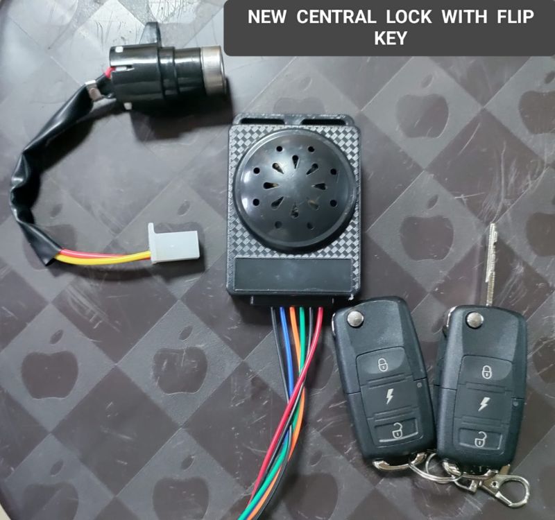 Black Center Lock With Flip Key, For Electric Vehical