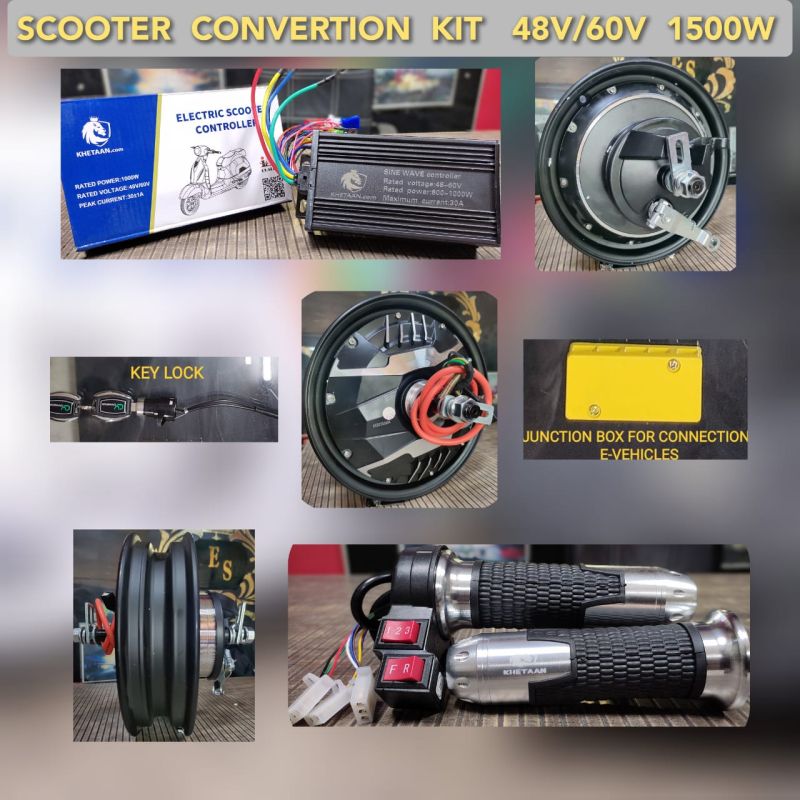 Silver Round Scooter Hub Conversion Kit 48/60v 1500w, Capacity : 12-18kg