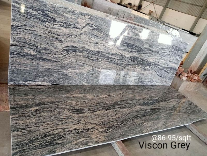 Rough-Rubbing Viscon Grey Granite Slabs for Steps, Kitchen Countertops, Flooring