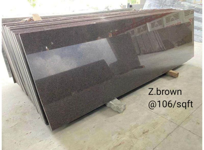 Rough-Rubbing Z Brown Granite Slab, Specialities : Stylish Design, Striking Colours, Shiny Looks, Non Slip