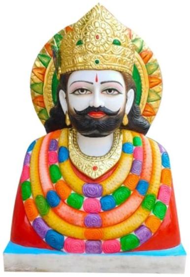 Marble Khatu Shyam Ji Statue, for Temple, Office, Home, Gifting, Packaging Type : Thermocol Box