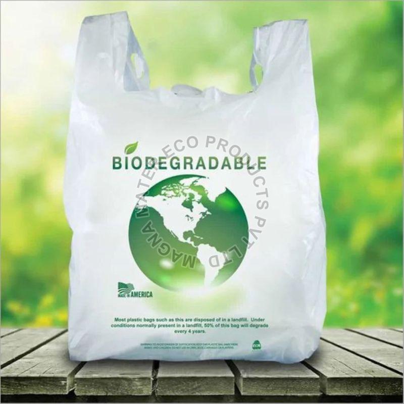 Customized Printed Compostable Biodegradable Plastic Bag, Handle Type : W Cut