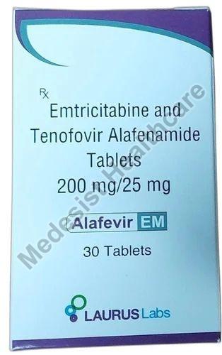 Alafevir EM Tablets, for Used to Treat HIV, Packaging Type : Plastic Bottle