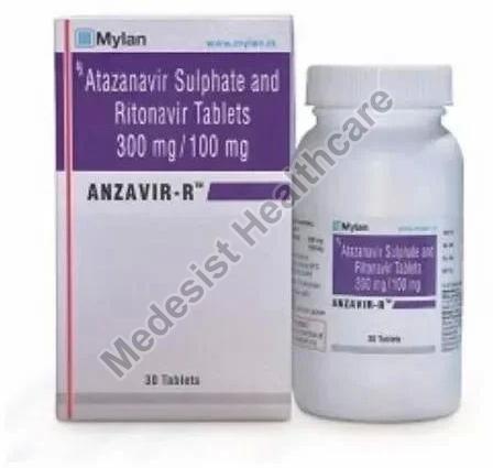 Anzavir-R Tablets, for Used to Treat HIV Infection, Packaging Type : Plastic Bottle