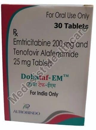 Dobataf-EM Tablets, for Used to Treat HIV Infection, Packaging Type : Plastic Bottle