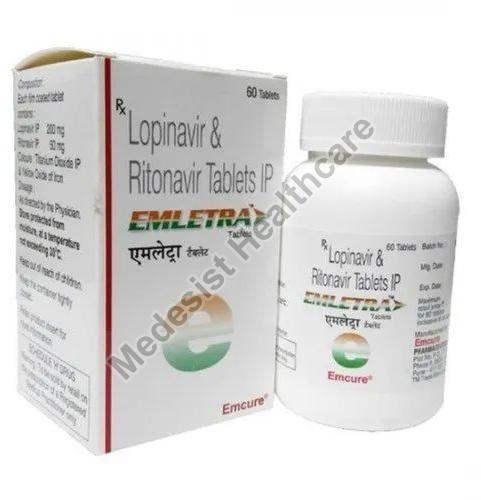 Emletra Tablets, for Used to Treat HIV Infection, Packaging Type : Plastic Bottle