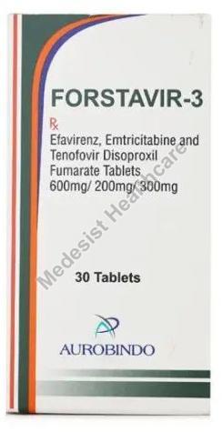 Forstavir-3 Tablets, for Used to Treat HIV Infection, Packaging Type : Plastic Bottle