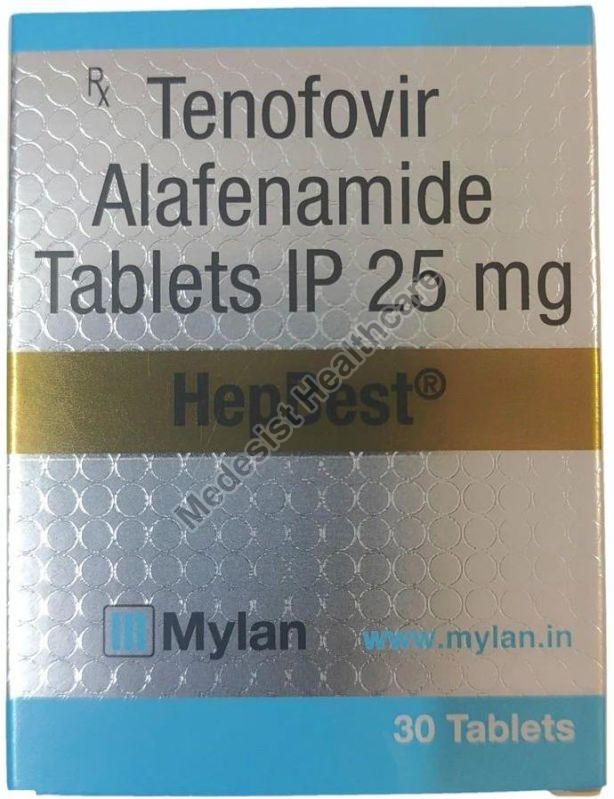 HepBest 25mg Tablets, for Used to Treat HIV Infection, Packaging Type : Plastic Bottle