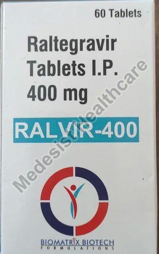 Ralvir 400mg Tablets, for Used to Treat HIV Infection, Packaging Type : Plastic Bottle