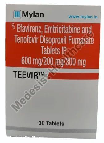 Teevir Tablets, for Used To Treat HIV Infection, Packaging Type : Plastic Bottle
