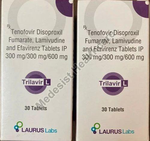 Trilavir L Tablets, for Used to Treat HIV Infection, Packaging Type : Plastic Bottle