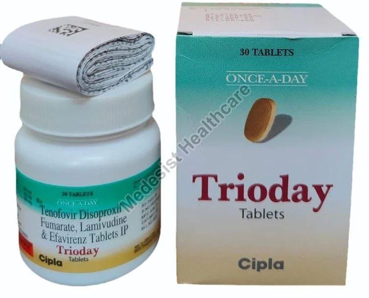 Trioday Tablets, for Used to Treat HIV Infection, Packaging Type : Plastic Bottle