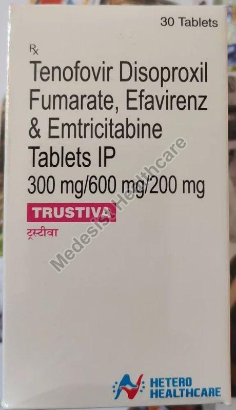 Trustiva Tablets, for Used To Treat HIV Infection, Packaging Type : Plastic Bottle