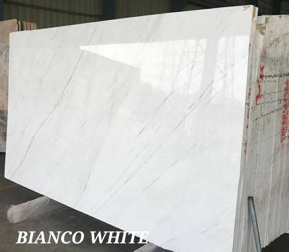 Plain Polished Bianco White Marble Slabs for Construction