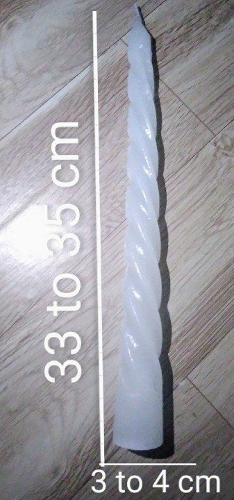 White Plain Glossy Big Spiral Candle, Speciality : Smokeless, Fine Finished, Attractive Pattern
