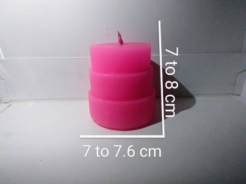 Plain Glossy Paraffin Wax Cake Shaped Candle, for Party, Lighting, Decoration, Speciality : Smokeless