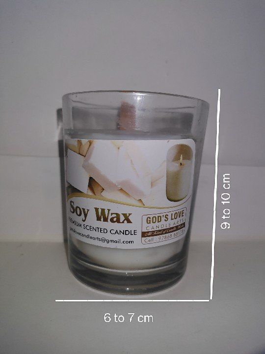 Plain Glossy Soy Wax Glass Candle, Speciality : Smokeless, Fine Finished, Attractive Pattern, Stylish Design