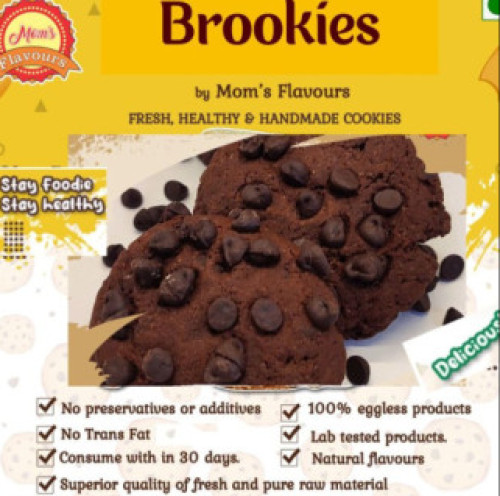 Mom's Flavours Snacks Brookies Cookies, Taste : Sweet With Choco Chips