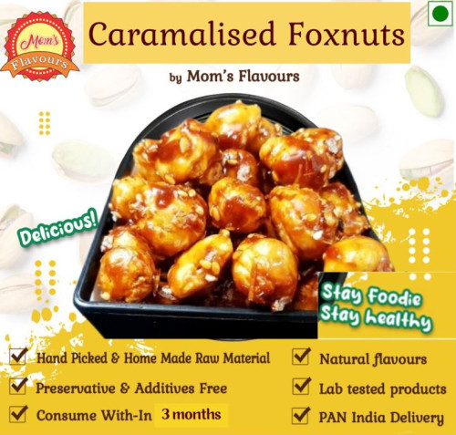 Mom's Flavours Caramalised Foxnuts, for Snacks, Home, Office