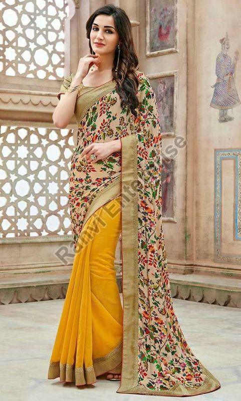 Ladies Daily Wear Poly Georgette Saree, Age Group : Adults