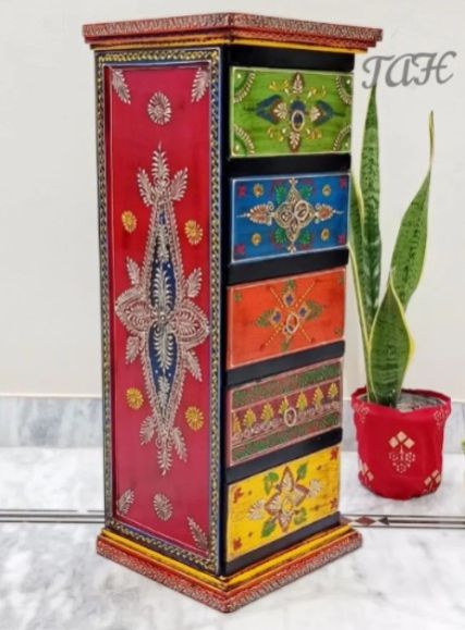 5 Drawers Side Table For Bed Room