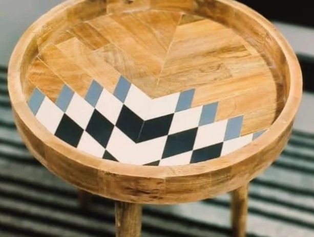 Circular Wooden Side Table