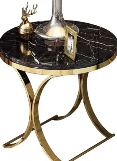 Side Table With White Marble