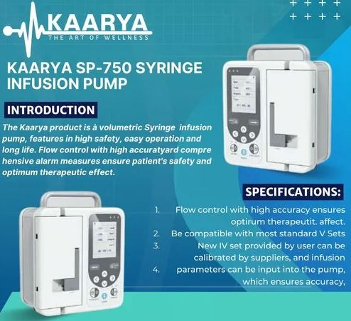 Kaarya SP-750 Syringe Infusion Pump for Hospital, Clinic