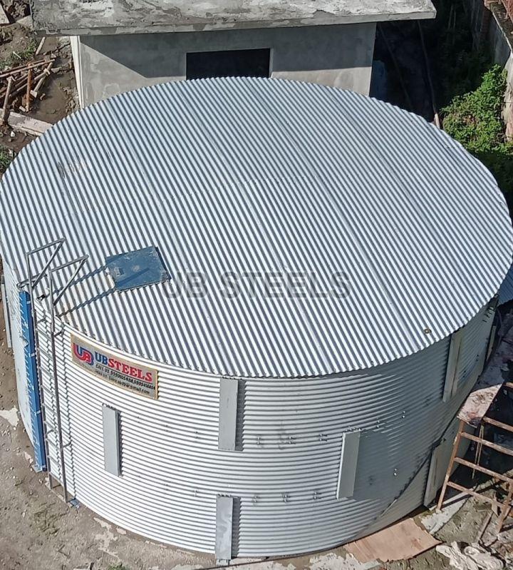 Grey Round Polished Metal Circular Tank, for Liquid Storage, Size : Customized