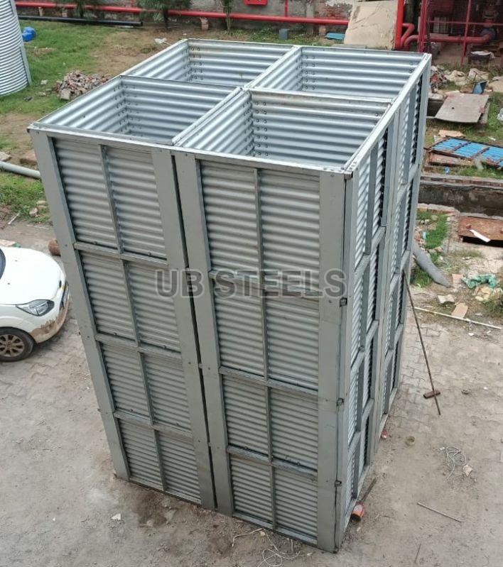 Grey Rectangular Polished Metal Rain Water Tank, Size : Customized