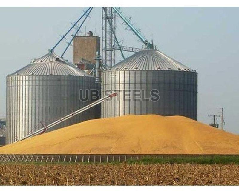 1000-2000kg Polished Wheat Storage Silo, Color : Grey