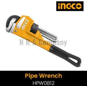 Ineco Manual Cast Steel HPW0812 Ingco Pipe Wrench, for Constructional Fittings, Open Style : Single