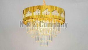 Toughened Glass MCR-1233-600 Hanging Chandelier, for Banquet Halls, Home, Restaurant, Feature : Fine Finishing