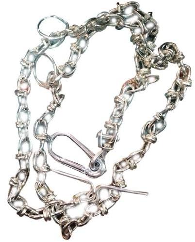 Polished Metal Knotted Dog Chain, Color : Silver