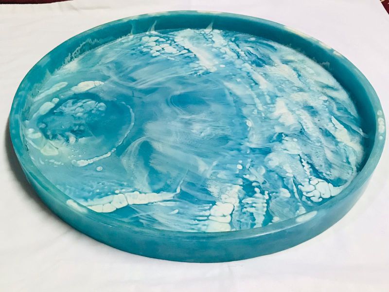 Plain Polish Resin Tray, Color : Blue