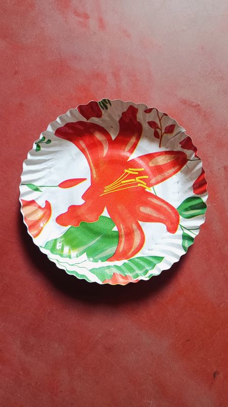 8 Inch Flower Printed Paper Plate for Event, Party