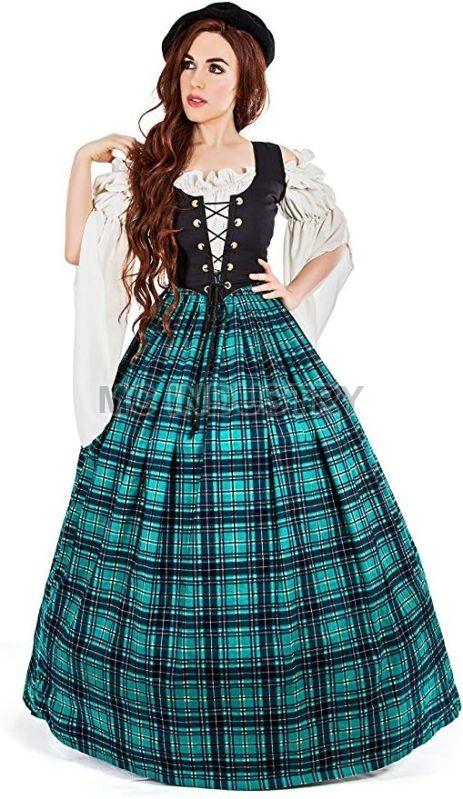 Checked Cotton Ladies Scottish Costume, Feature : Quick Dry, Comfortable, Attractive Designs, Anti Wrinkle