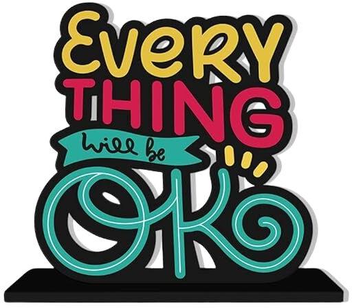 Wooden Showpiece Quotes Everything Ok Tabletop for Home, Office, Shop