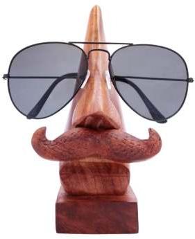 Polished Wooden Goggles Stand, Color : Brown