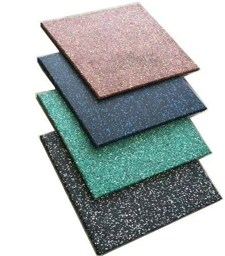 Plain Rubber PVC Gym Floor Mat, Shape : Square